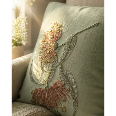 Eucalyptus Flowering Tree Branch Embroidery Design