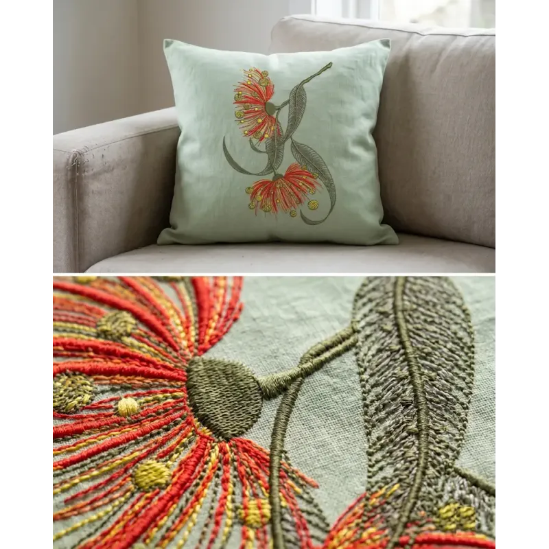 Eucalyptus Flowering Tree Branch Embroidery Design