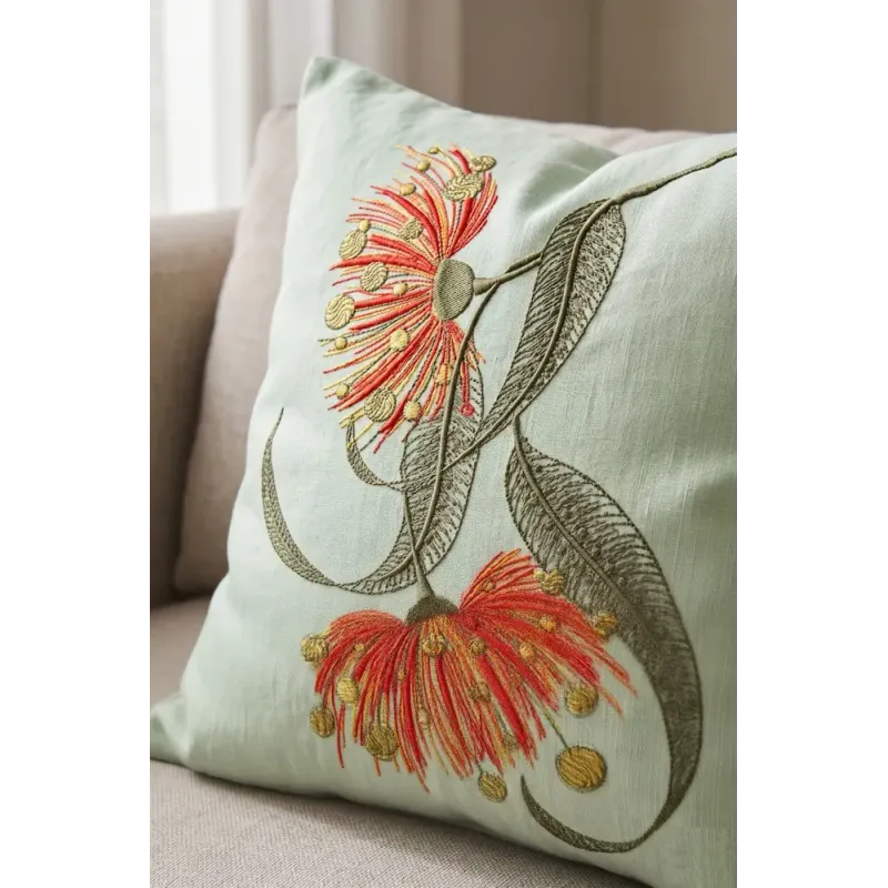 Eucalyptus Flowering Tree Branch Embroidery Design