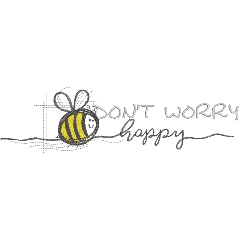 Don't worry bee happy free embroidery design
