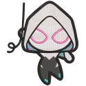 Spider-Gwen comics embroidery design featuring vibrant colors and iconic superhero elements.