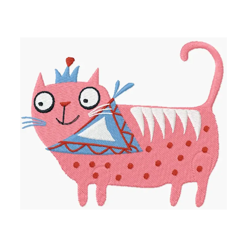 King Cat free machine embroidery design