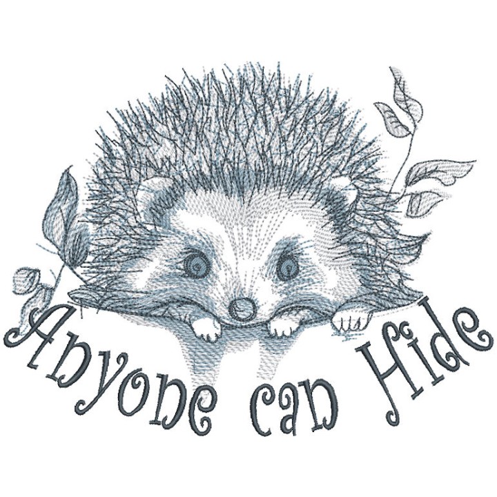 Hedgehog anyone can hide embroidery design - Embroidery Design