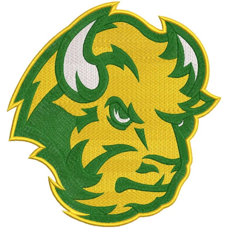 North Dakota State Bison secondary logo embroidery design