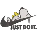 Snoopy and Woodstock Just Do It embroidery design