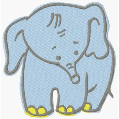 Happy baby elephant free machine embroidery design