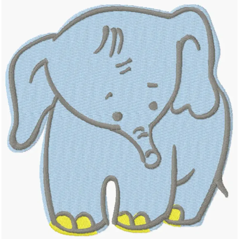 Happy baby elephant free machine embroidery design