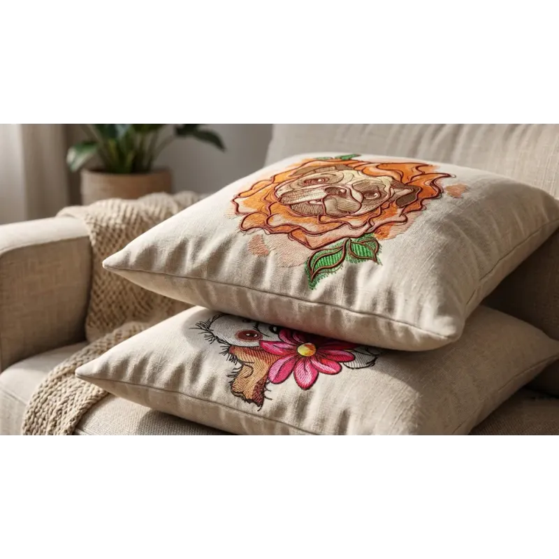 Pug dog wearing rose costume embroidery design preview