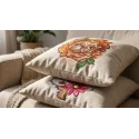 Cute puppy with big flower embroidery design - digital stitching pattern for embroidery machines