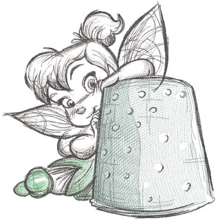 Tinker fairy with thimble embroidery design - Embroidery Design