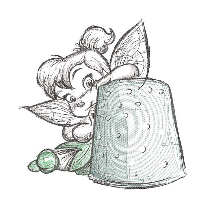 Tinker fairy with thimble embroidery design - Embroidery Design
