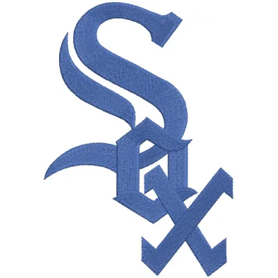 Embroidery design of the Chicago White Sox cap logo from 1990, featuring the iconic team colors and style.
