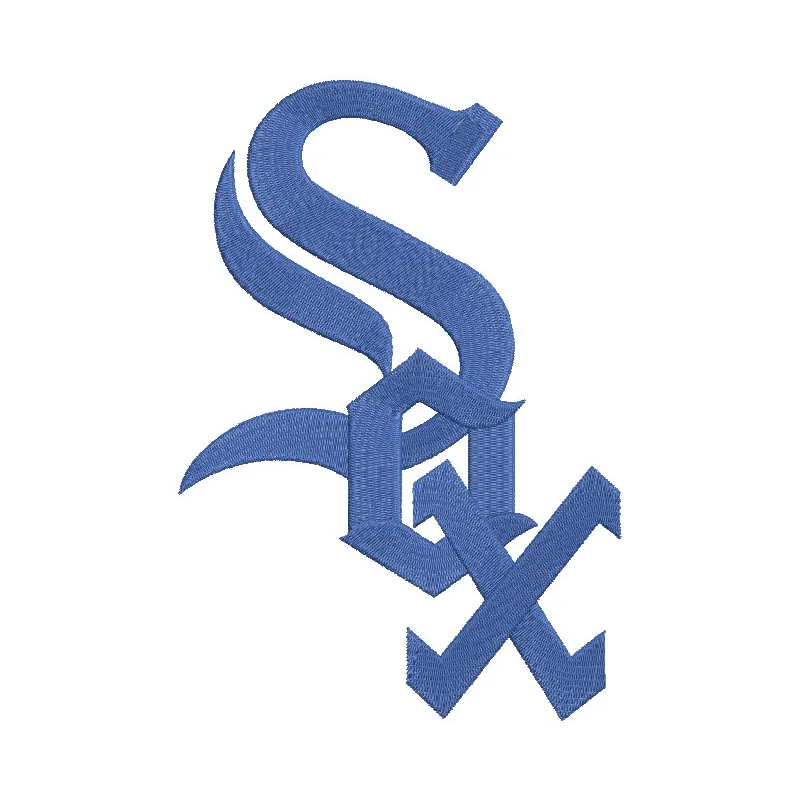 Embroidery design of the Chicago White Sox cap logo from 1990, featuring the iconic team colors and style.