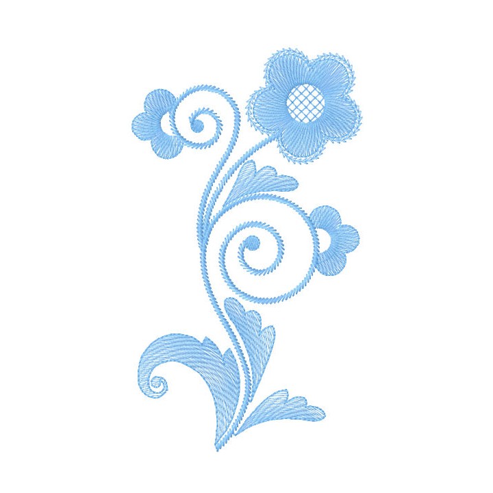 Light blue flower embroidery design - Embroidery Design