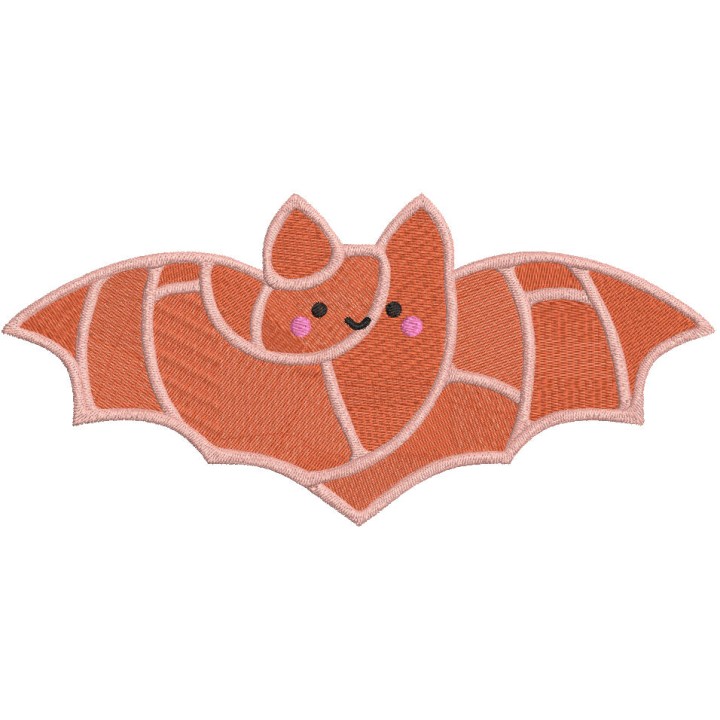 Concha Halloween bat embroidery design - Embroidery Design