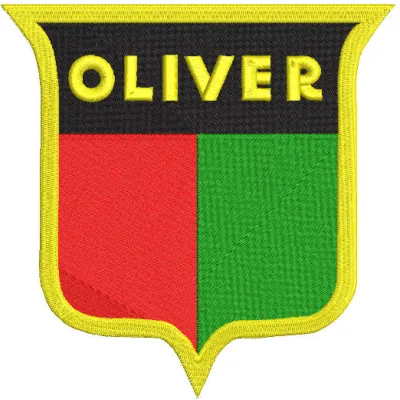 Oliver logo embroidery design on high-quality fabric, showcasing intricate stitching and vibrant colors.
