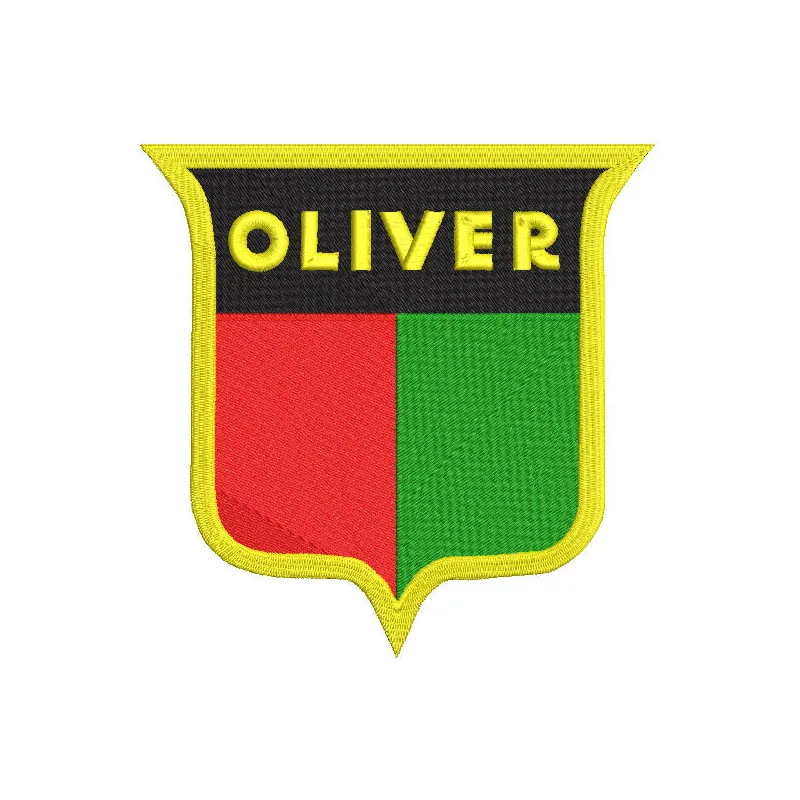 Oliver logo embroidery design on high-quality fabric, showcasing intricate stitching and vibrant colors.