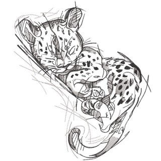 Sleeping Jaguar Cub embroidery design - Embroidery Design