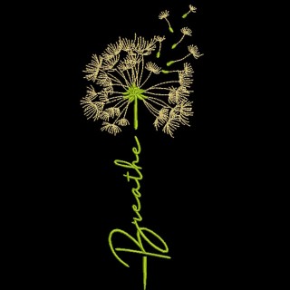 Breathe dandelion embroidery design - Embroidery Design