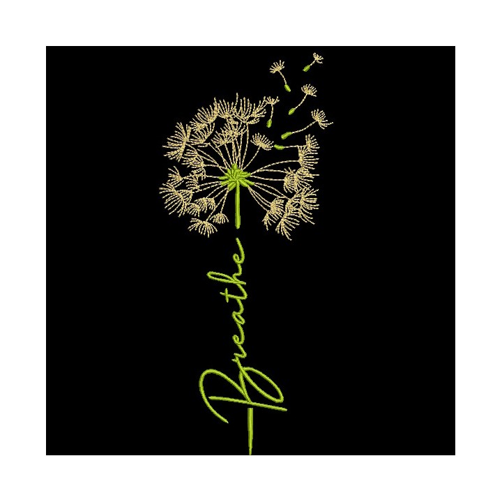 Breathe dandelion embroidery design - Embroidery Design