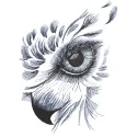 Eagle sketch head embroidery design showcasing detailed lines and textures of the majestic bird's profile.