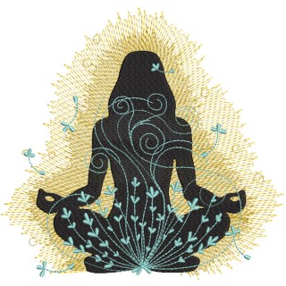 Yoga flower of the soul embroidery design - Embroidery Design