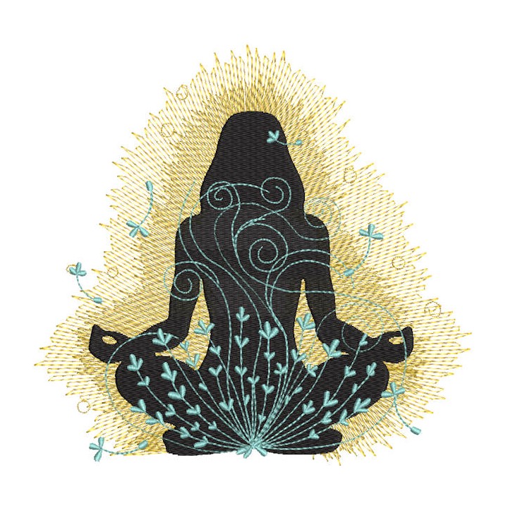 Yoga flower of the soul embroidery design - Embroidery Design