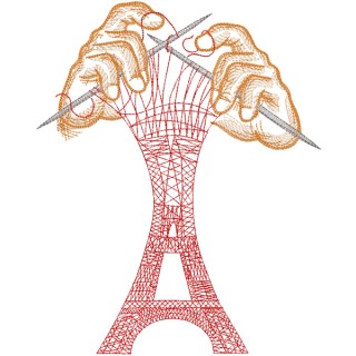 Knit your Eiffel Tower embroidery design - Embroidery Design