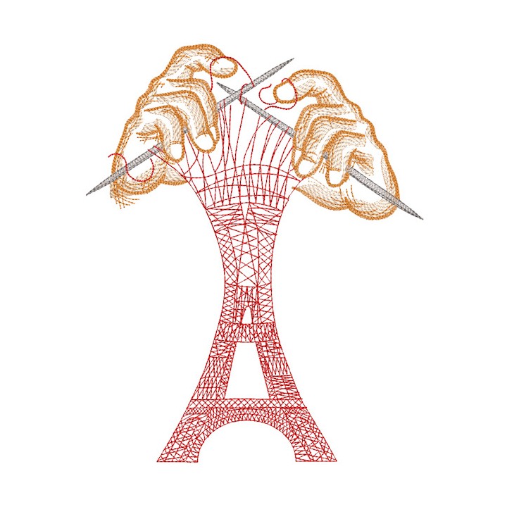 Knit your Eiffel Tower embroidery design - Embroidery Design