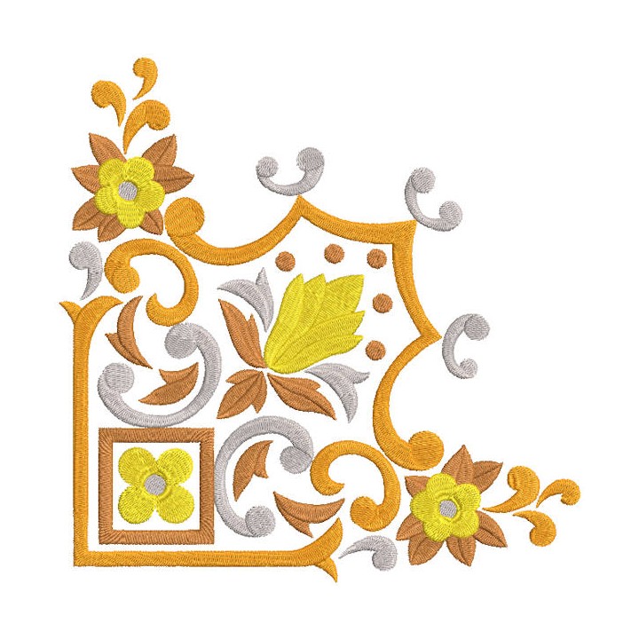 Gold corner for napkin embroidery design - Embroidery Design