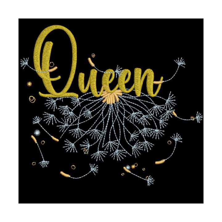 Queen dandelion embroidery design - Embroidery Design