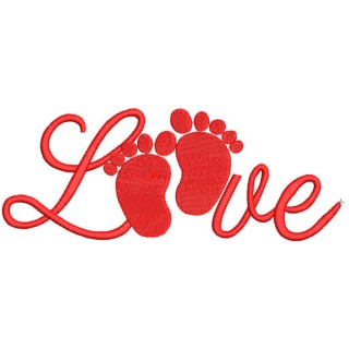 Love baby foots embroidery design - Embroidery Design