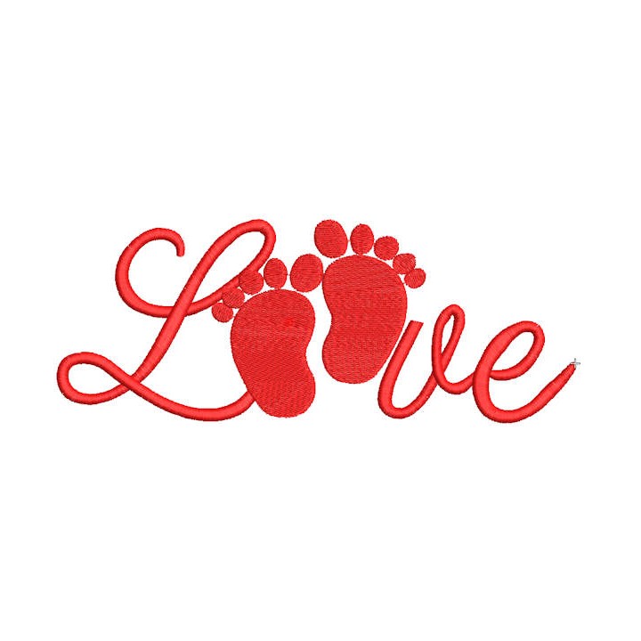 Love baby foots embroidery design - Embroidery Design