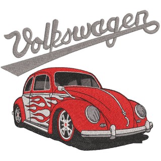 Beetle with logo embroidery design - Embroidery Design