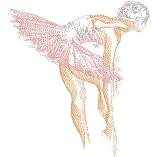 Ballerina warming up embroidery design - Embroidery Design