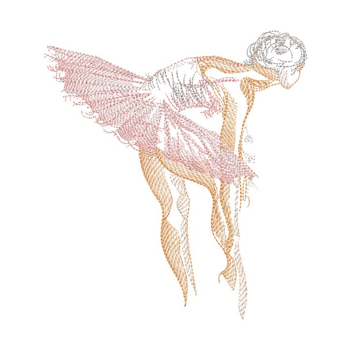 Ballerina warming up embroidery design - Embroidery Design