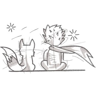 little prince and fox together embroidery design - Embroidery Design