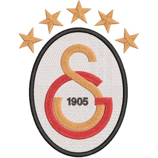 Galatasaray S.K. five star logo embroidery design - Embroidery Design