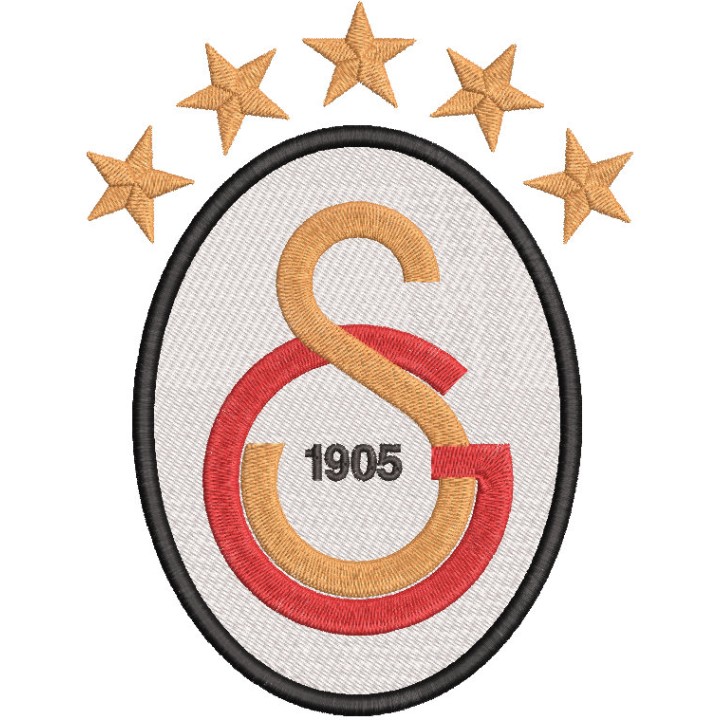 Galatasaray S.K. five star logo embroidery design - Embroidery Design