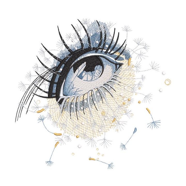 Dandelion eye embroidery design - Embroidery Design
