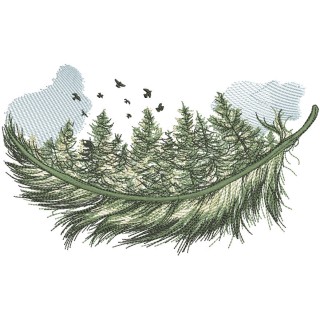 Forest feather embroidery design - Embroidery Design