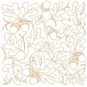 Acorn leaves quilting embroidery design featuring intricate leaf patterns in warm earth tones.