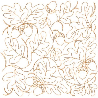 Acorn leaves quilting embroidery design - Embroidery Design