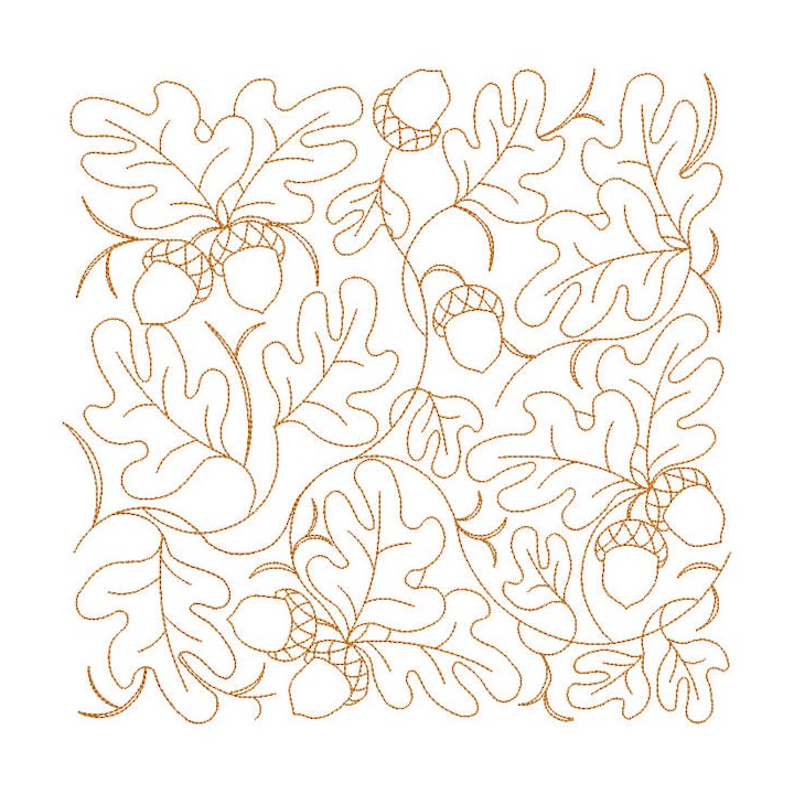 Acorn leaves quilting embroidery design - Embroidery Design