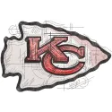 Kansas City Chiefs art sketch style logo embroidery design featuring the iconic team emblem in detailed stitching.
