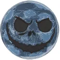 Skellington scary moon embroidery design featuring Jack Skellington against a haunting moonlit background.