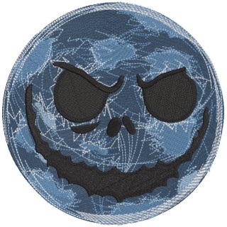 Skellington scary moon embroidery design - Embroidery Design