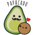 Papacado embroidery design featuring vibrant colors and intricate patterns on fabric, perfect for home hobby projects.