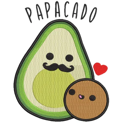 Papacado embroidery design featuring vibrant colors and intricate patterns on fabric, perfect for home hobby projects.