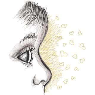 Baby and love embroidery design